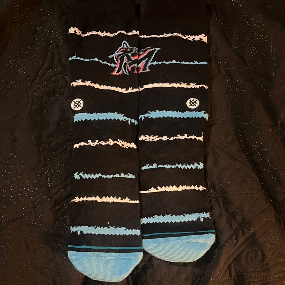 Stance Black and Light Blue Patterned Athletic Socks